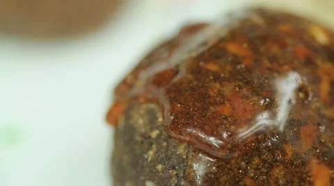 Honeyglazed cookie closeup Stock Footage 10598427