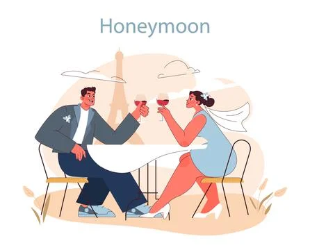 Honeymoon concept. Stock Illustration
