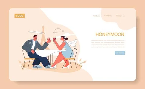 Honeymoon concept. Stock Illustration