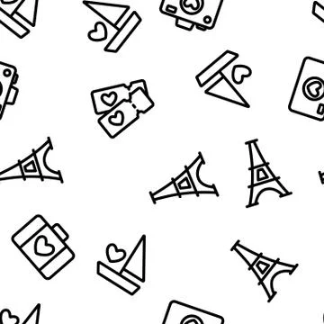 Honeymoon Elements Seamless Pattern Vector Stockillustratie