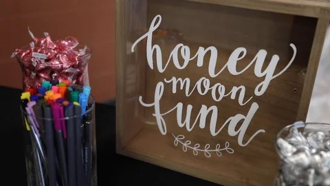 Honeymoon Fund Box Stock Footage 116442963