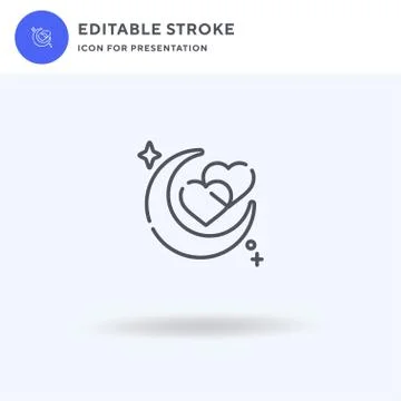 Honeymoon icon vector, filled flat sign, solid pictogram isolated on white, l Stock Illustration