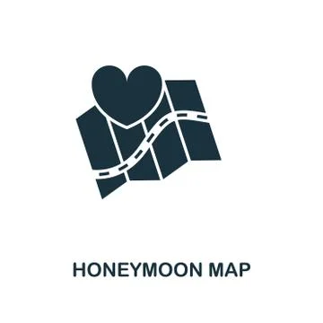 Honeymoon Map creative icon. Simple element illustration. Honeymoon Map concept Stock Illustration