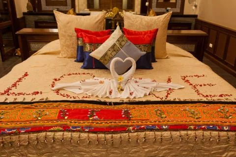 Honeymoon suite bed Stock Photos