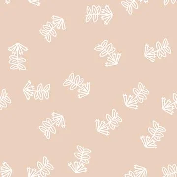 Honeysuckle liana line seamless pattern Stock Illustration