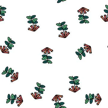 Honeysuckle liana vector seamless pattern Stock Illustration