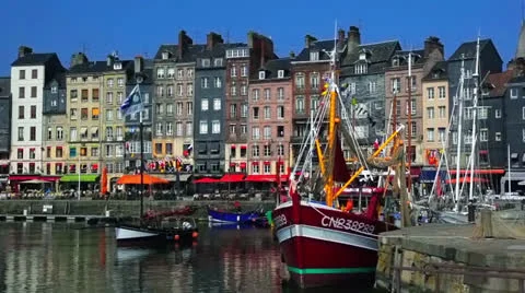 Honfleur harbour Stock Footage 22911126