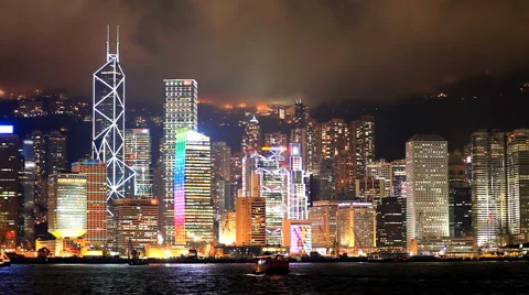 Hong Kong architecture. Timelapse Stock Footage 3512024