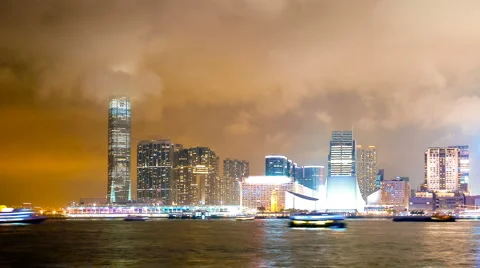 Hong Kong architecture. Timelapse Stock Footage