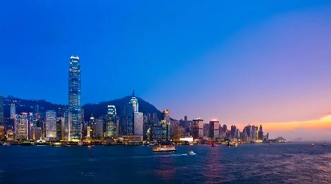 Hong Kong architecture. Timelapse Stock Footage 8664700