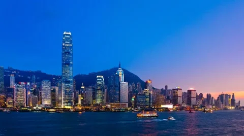 Hong Kong architecture. Timelapse Stock Footage 8664703