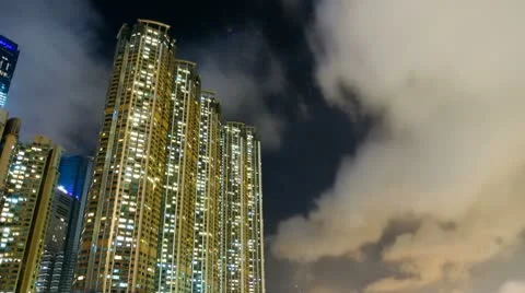 Hong Kong architecture. Timelapse Stock Footage 10453695