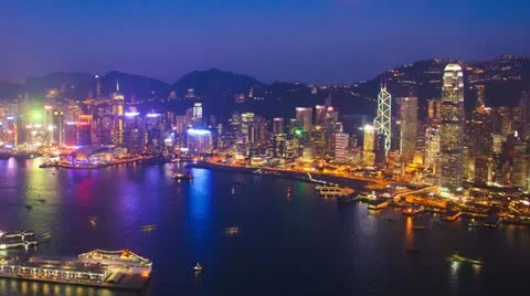 Hong Kong architecture. Timelapse Stock Footage 10908523