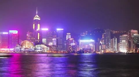 Hong Kong architecture. Timelapse Stock Footage