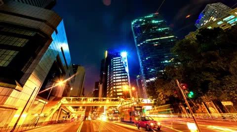 Hong Kong architecture. Timelapse Stock Footage