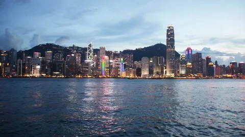 Hong Kong - AUGUST 1, 2014: Hong Kong bay on August 1 in Hong Kong, China. Hong Stockbeeldmateriaal 64238383