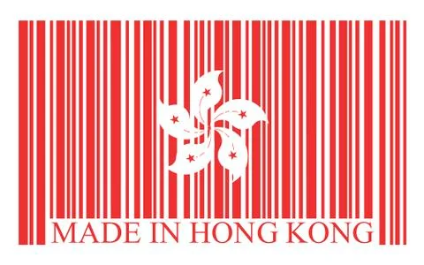 Hong kong barcode flag, vector Stock Illustration