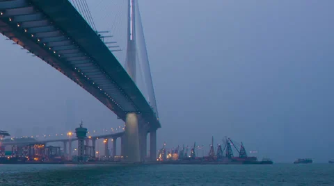 Hong Kong Bridge Video stock 35494594