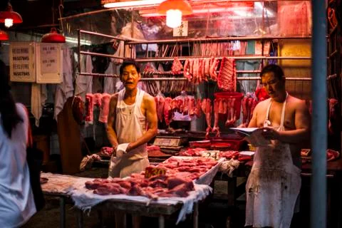 Hong Kong Butchers Stock Photos