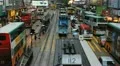 Hong Kong Causeway Bay Shopping Area, Crowded Street, Car, Bus Traffic HD Footage