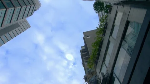 Hong Kong Central Low Angle Gliding Shot. POV driving tracking Shot. Stock Footage 114539693