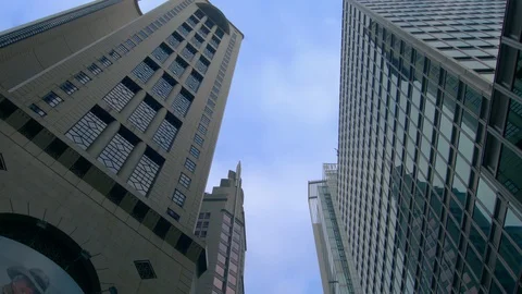 Hong Kong Central Low Angle Gliding Shot. POV driving tracking Shot. Stock Footage 114539792