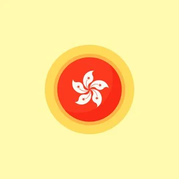 Hong Kong - Circular Flag Stock Illustration