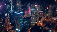 Hong Kong City At  Aerial View With Cinematic Color Graded Stock Footage