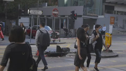 Hong Kong commuters Stock-Footage 163285032