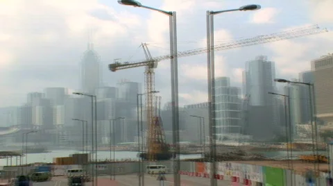 Hong Kong Construction Timelaps Stock Footage 119502