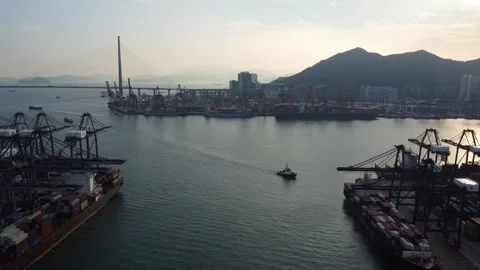 Hong Kong Container Terminal Stock Footage 319828214