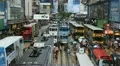 Hong Kong Crowds Rush Hour Shopping Area, Crowded Street, Car, Bus Traffic HD Footage