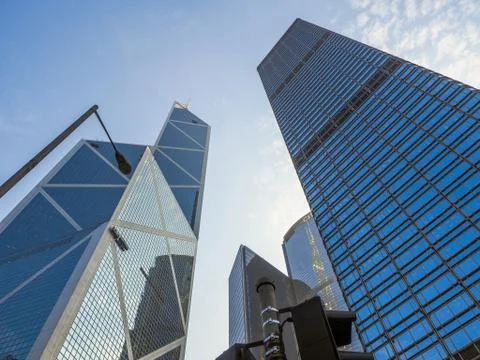 Hong Kong - December 7, 2016: Modern buildings of Bank of China Tower and Che Stock Photos