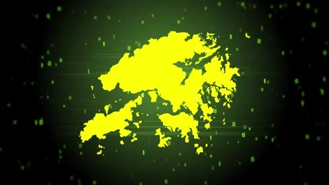 Hong Kong Digital Map Intro Stock Footage 247969130
