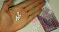 Hong Kong Dollar HKD, Counting Drugs and Money, Health Care, Colorful Pills HD Footage