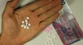 Hong Kong Dollar HKD, Counting Drugs and Money, Health Care, Colorful Pills HD Footage