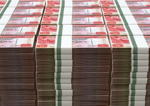 Hong kong dollar notes bundles stack Stock Illustration