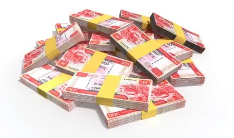 Hong kong dollar notes scattered pile Stock Illustration