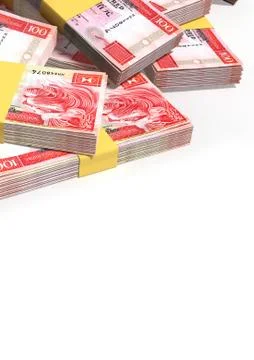 Hong kong dollar notes scattered pile Illustrazione stock