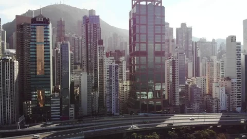 Hong Kong with a drone Stock Footage 98476136