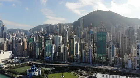 Hong Kong with a drone Stock Footage 98497350