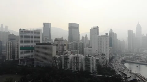 Hong Kong with a drone Stock Footage 98499848