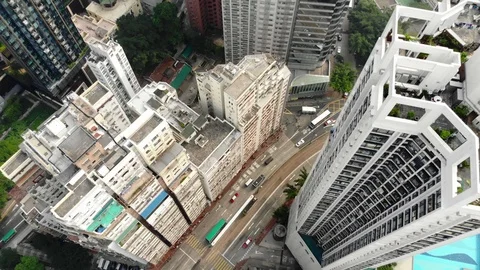 Hong Kong with a drone Stock Footage 98500892