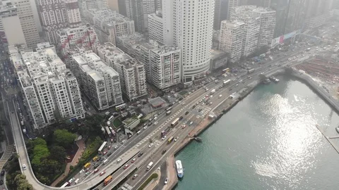 Hong Kong with a drone Stock Footage 98510122