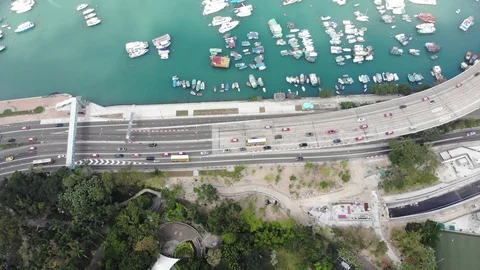 Hong Kong with a drone Stock Footage 98513481