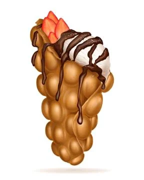 Hong Kong egg bubble waffle realistic vector Stock-Illustration