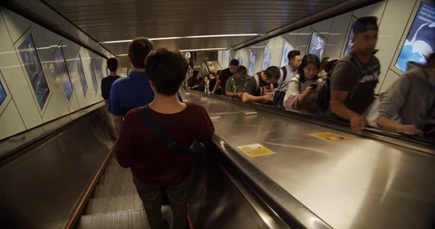 Hong Kong escalator Stock Footage 99698613