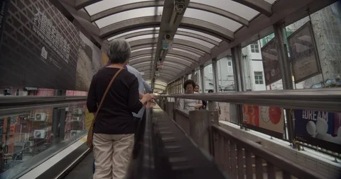 Hong Kong escalator 库存影片 99715289