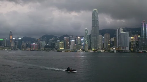 Hong Kong evening view Stock Footage 118188337