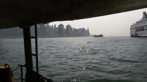 Hong Kong from a ferry Video stock 45969631